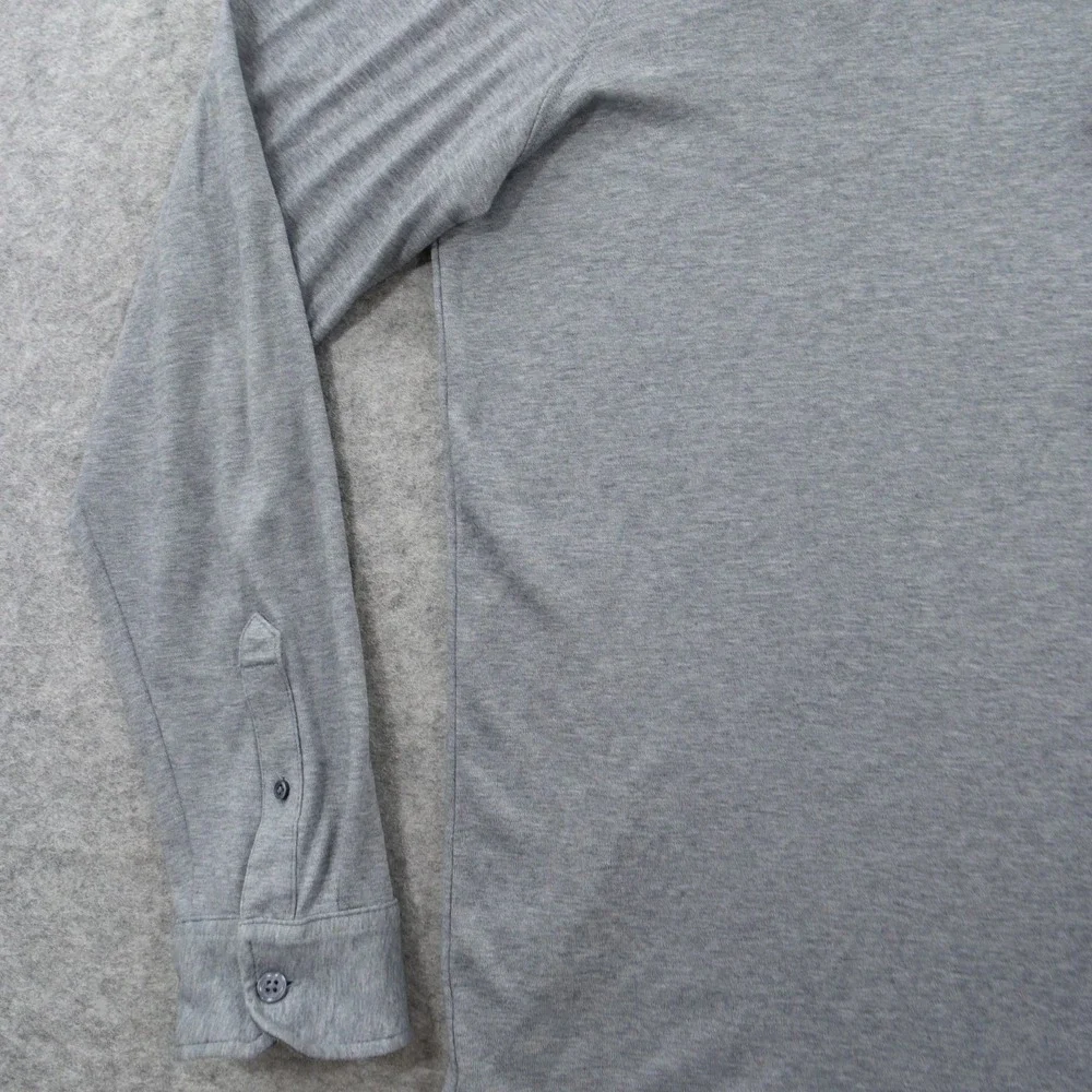Banana Republic Shirt Mens Extra Large Gray Button Luxury Touch Long Sleeve